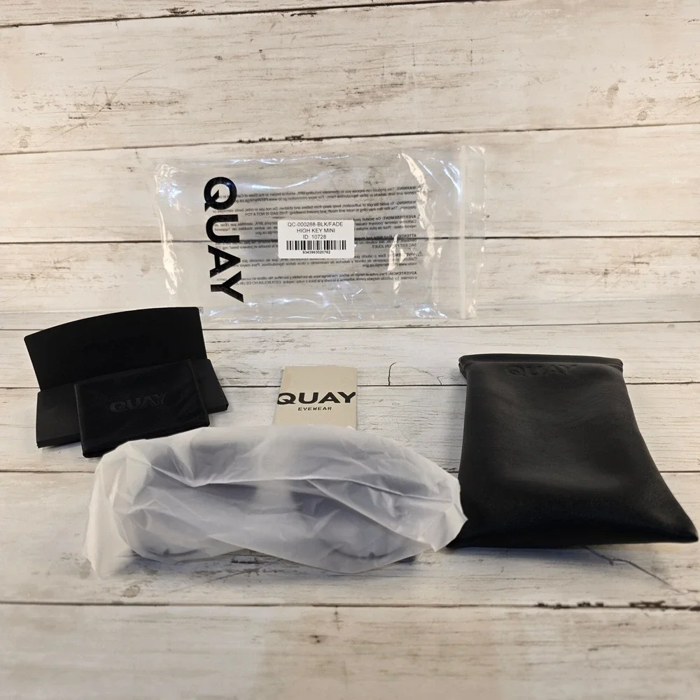 NEW Quay Australia High Key Mini Sunglasses BLK‎ Fade Aviator QC-000268-BLK/FADE